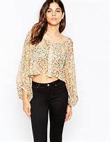 Pussycat London Blouse In Ditsy Floral Print crÃ¨me