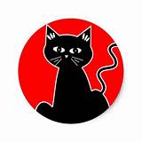 Koele stedelijke Pussy Cat Cartoon klassieke ronde Sticker Zazzle